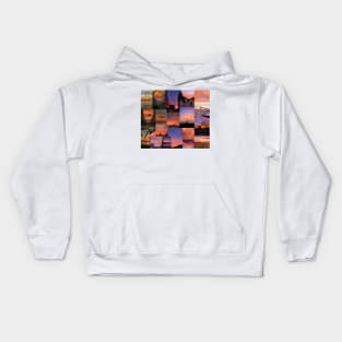 sunset aesthetic collage Kids Hoodie